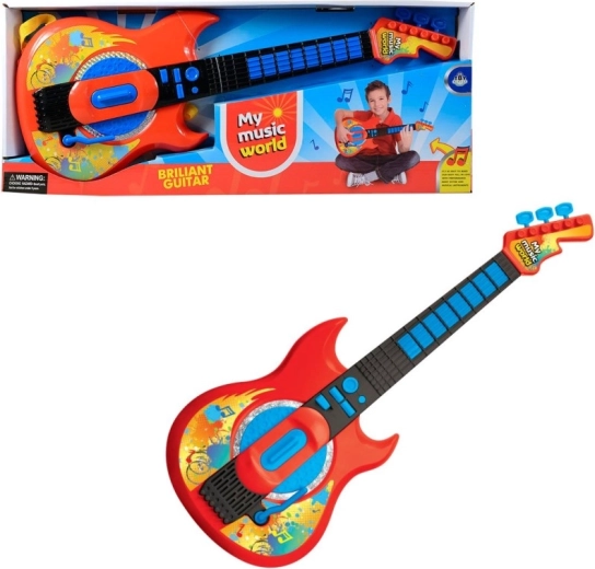 Chitară electrică rock pentru copii, cu baterii