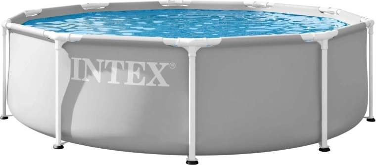 Piscină de grădină Intex cu cadru 305 × 76 cm, gri