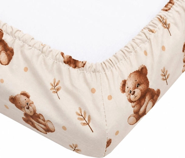 Cearșaf din bumbac pentru pătuț New Baby Sweet baby bears 120 × 60 cm