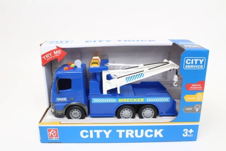 Camion de remorcare cu efecte luminoase și sonore, în cutie