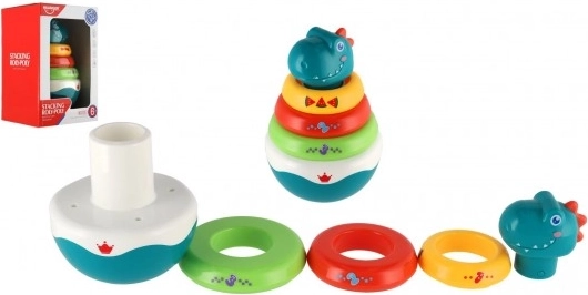 Dinozaur balansant cu inele de stivuit (piramidă) 16 cm
