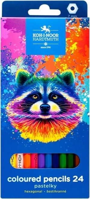 Creioane colorate hexagonale 24 buc Ratoni