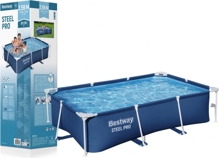 Bestway piscină cu cadru STEEL PRO 259 × 170 × 61 cm, 2300 l