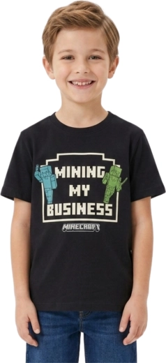 Tricou pentru copii din bumbac Minecraft Creeper verde