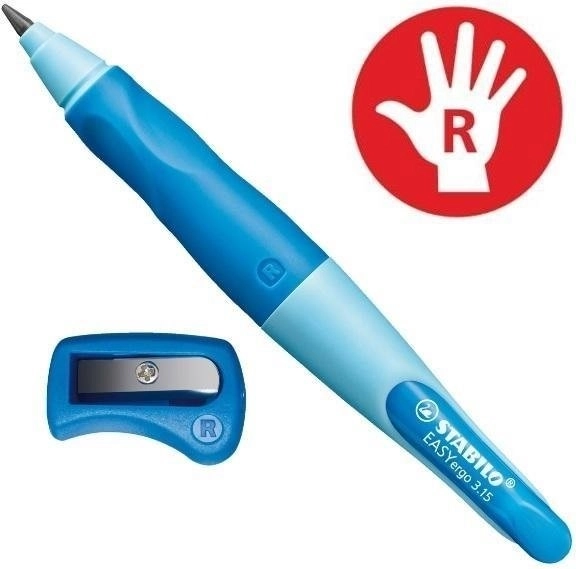 STABILO EASYergo creion ergonomic pentru dreptaci cu ascuțitoare albastră