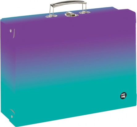 Servietă dreptunghiulară laminată A4 OXY Ombre Purple-Blue