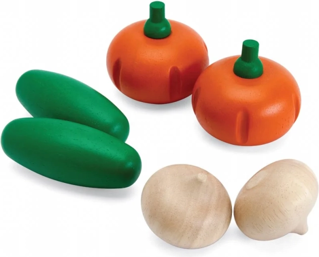 PlanToys set din lemn cu legume proaspete E