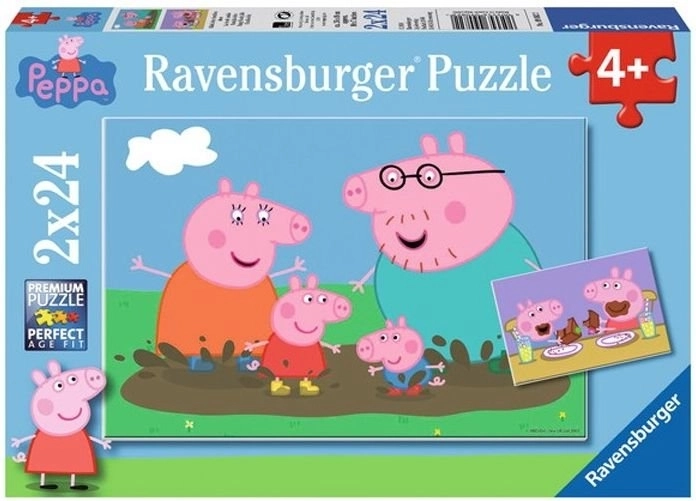 Puzzle Pepa purcelu viața de familie fericită 2x24 piese