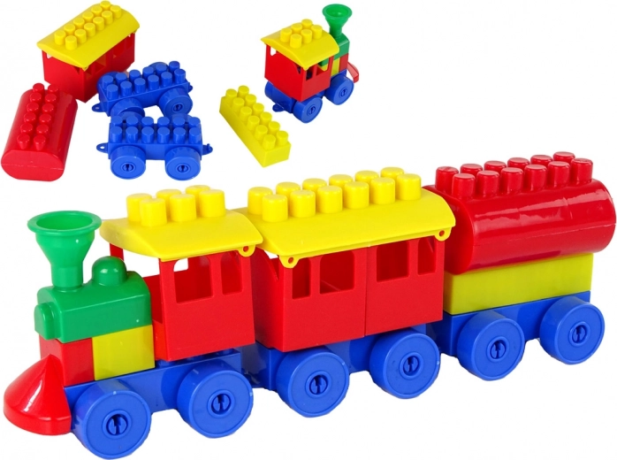 Trenul colorat K2 set de construcție 3 piese