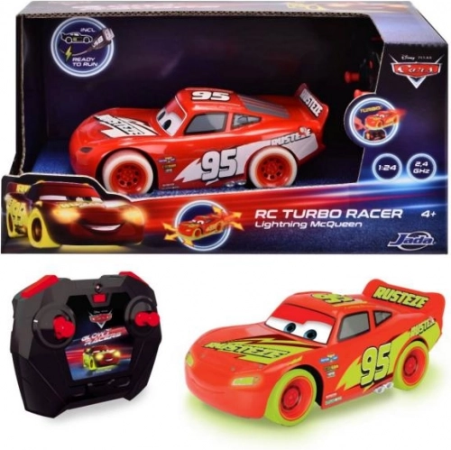 Mașină RC Fulger McQueen Turbo Glow Racers cu telecomandă 1:24
