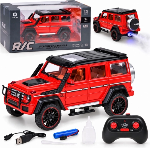Mașină Brabus G800 cu telecomandă, caroserie metalică, lumini LED și efect de fum
