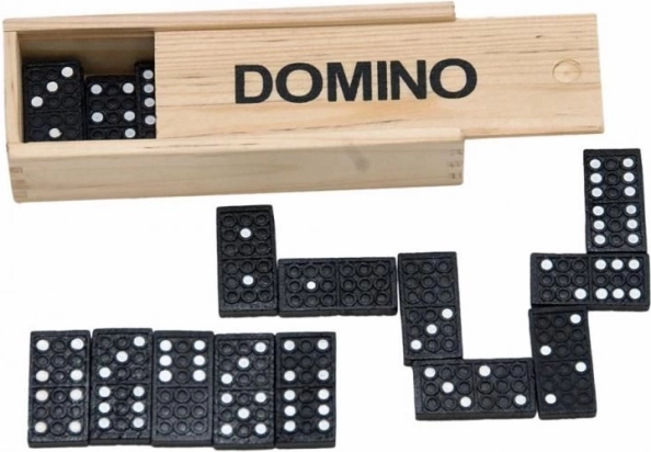 WOODY domino din lemn în cutie, 28 de piese