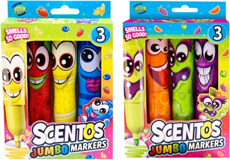 Carioci parfumate Scentos Jumbo Funny Face 3 buc.