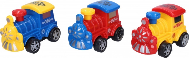 Locomotivă colorată cu mecanism inerțial 11 cm