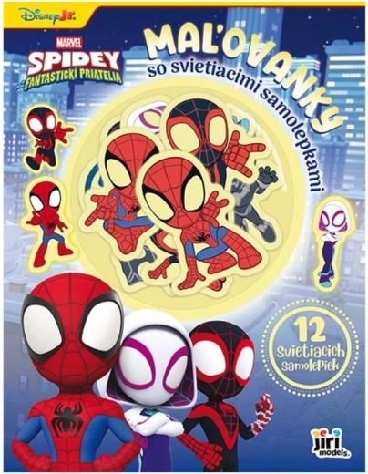 Caiet de colorat cu autocolante fosforescente Spidey
