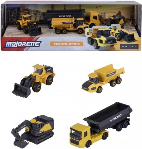 set cadou volvo cu 4 utilaje de construcții metalice cu mecanism de rulare liberă