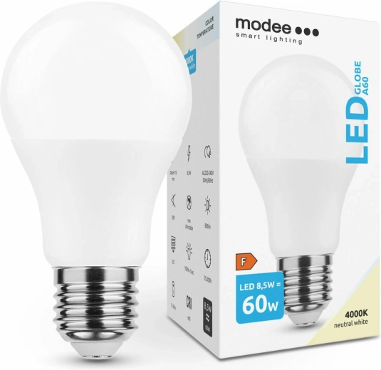 Bec LED A60 8,5 W E27 806 lm alb neutru MODEE