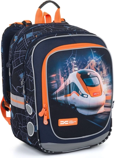 Ghiozdan școlar ușor Topgal ENDY cu motiv de tren