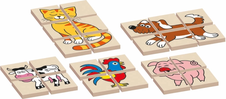 Puzzle animăluțe din lemn