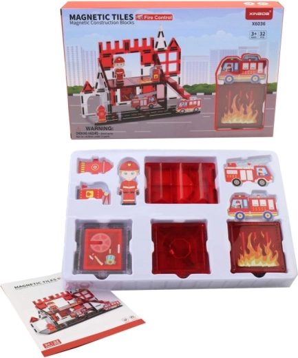 Set de construcție magnetic pentru copii în cutie practică