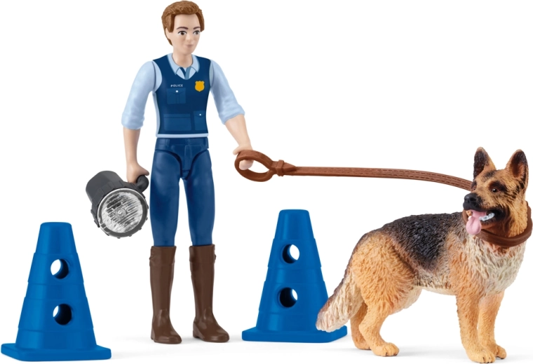 Set de joc de buzunar Schleich – intervenție polițienească cu câine