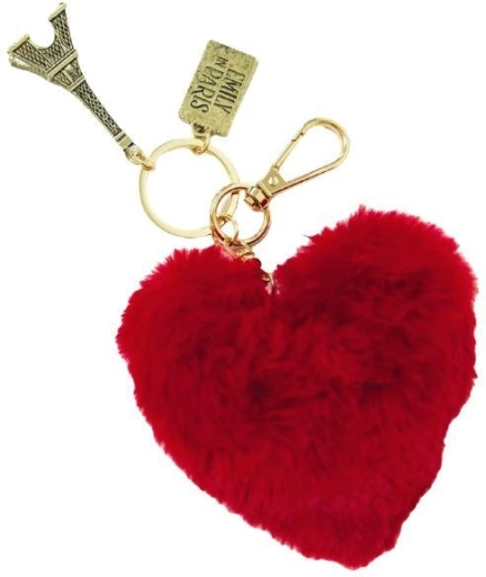 Breloc pom pom Emily in Paris inimă și Turnul Eiffel - 1 bucată