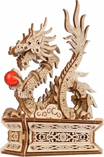 UGEARS Dragon – puzzle mecanic 3D din lemn cu compartiment ascuns