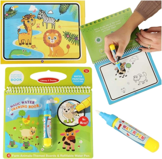 cărți de colorat cu apă cu animăluțe cu marker magic cu apă