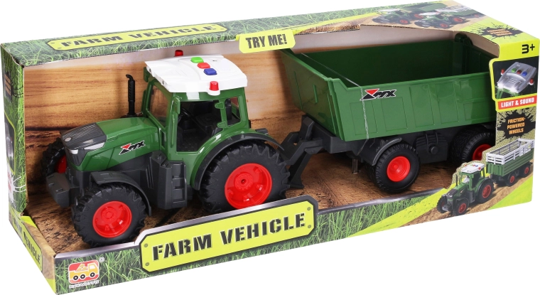 Tractor cu remorcă, cu efecte luminoase și sonore, 42 cm