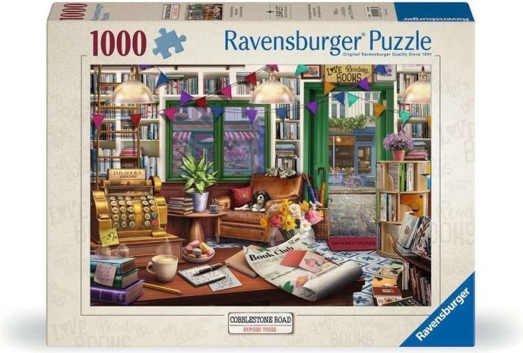 Puzzle Ravensburger Cobblestone Road 3: Librăria magică, 1000 de piese
