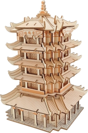 Puzzle 3D din lemn Yellow Crane Tower
