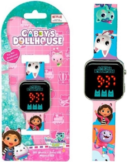 Ceas LED pentru copii GABIN CĂSUȚA PISICII