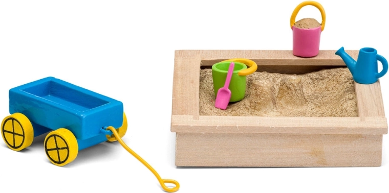 Accesorii Lundby pentru casa de păpuși – groapă cu nisip cu set de jucării
