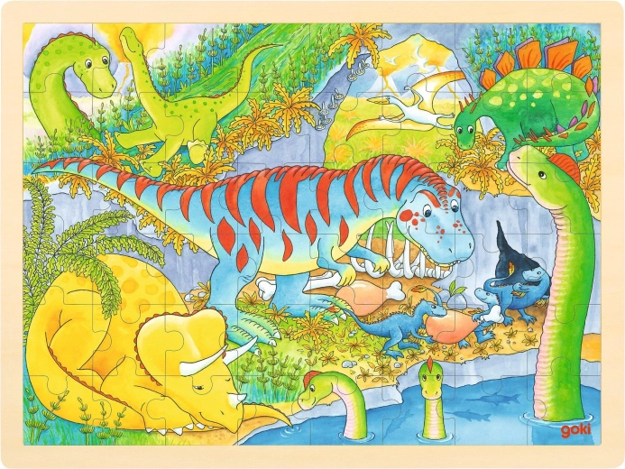 Puzzle din lemn Dinozauri - 1 bucată
