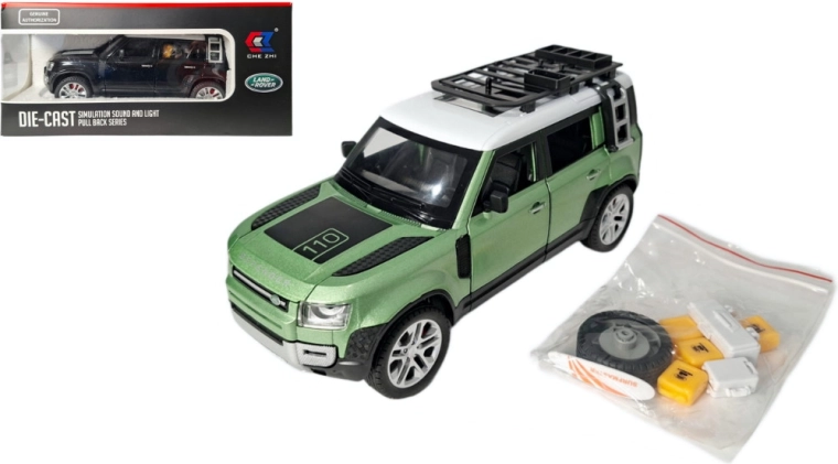 Land Rover Defender 1:24 model metalic cu lumini și sunet