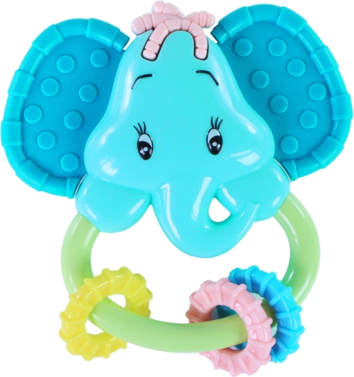 Zornăitoare și inel de dentiție elefant pentru bebeluși