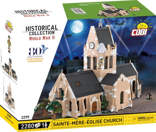 Biserica în Sainte-Mère-Église construcție din cărămizi