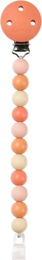 Nattou clips din silicon pentru suzetă clay/white, fără BPA