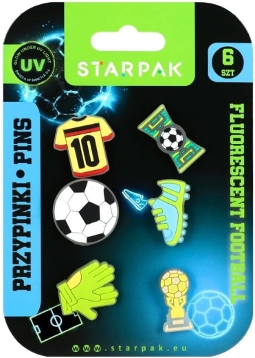 Insigne din cauciuc Football fluo - 6 bucăți
