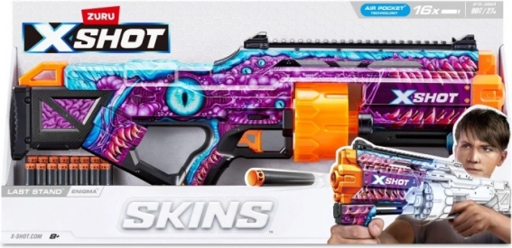 ZURU X-SHOT Skins Last Stand Enigma – pistol cu săgeți din spumă (16 săgeți)