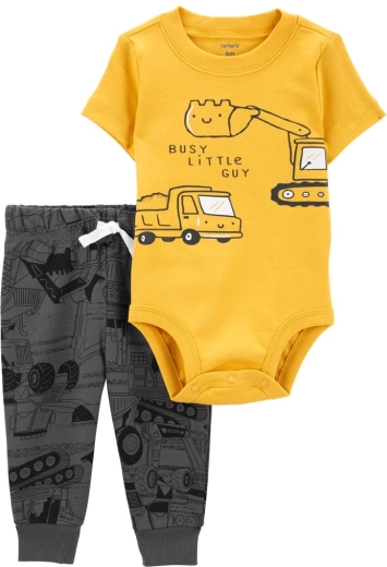 Set din 2 piese Carter's pentru băiețel Blue Dog – body cu mânecă scurtă și pantaloni (3 m)