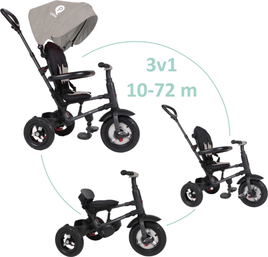 Tricicletă pliabilă QPlay Rito Air Gel gri
