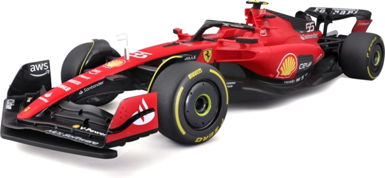 Formula de curse RC Maisto Ferrari SF-23 Carlos Sainz cu sunete, scara 1:10