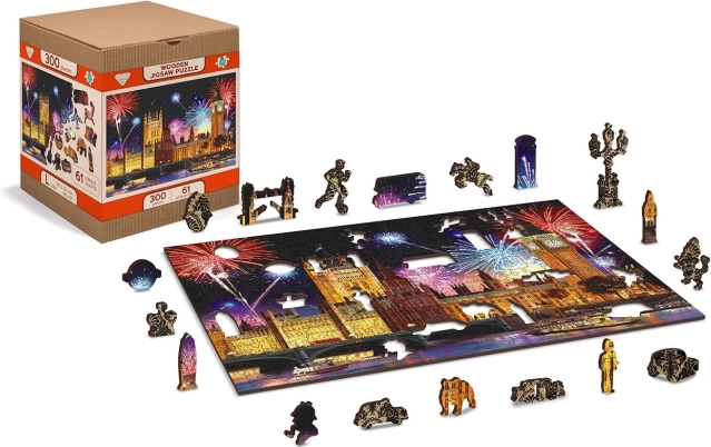 Puzzle de lemn Londra noaptea cu artificii
