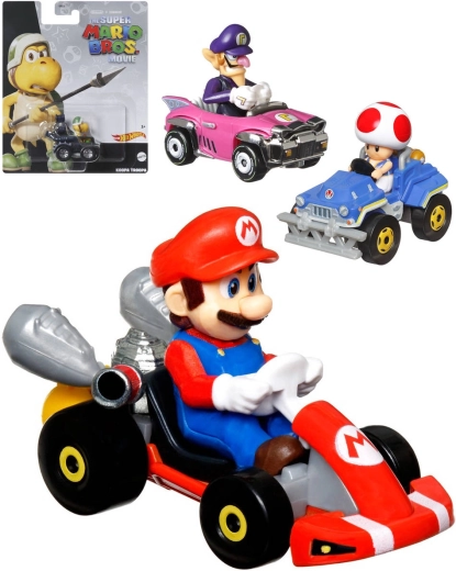 Mattel Hot Wheels Mario Kart mașinuță metalică cu figurină - 1 bucată