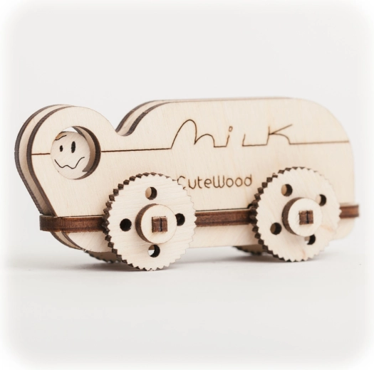 CuteWood puzzle 3D din lemn – camion cu lapte