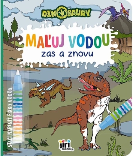 Pictează cu apă iar și iar – dinozauri