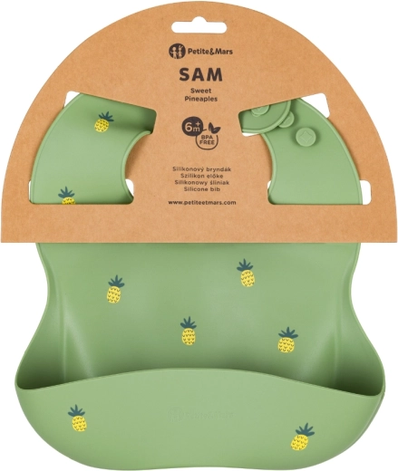 Petite&Mars bavetă din silicon Take&Match Sweet Pineaples 6m+