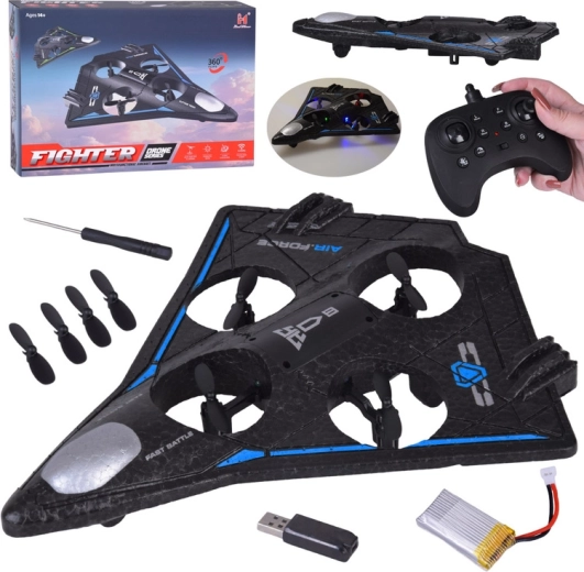 Dron RC ușor cu efecte LED și acrobații 360°