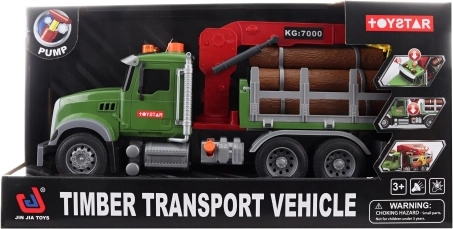 Transportor cu lemne pe baterii, cu volantă